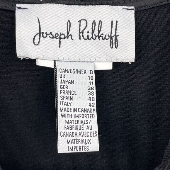 Joseph Ribkoff Black Stretchy 3/4 Sleeve Zipper Front Jumpsuit Size 8 - Picture 5 of 7